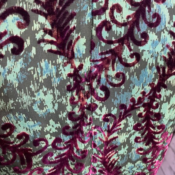 Vintage 90s Bisou Bisou Michele Bohbot Velvet Burnout Babydoll Milkmaid Dress - Picture 16 of 16